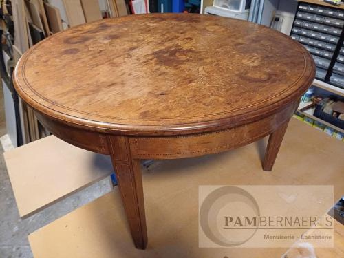 01) Table en acajou, avant restauration